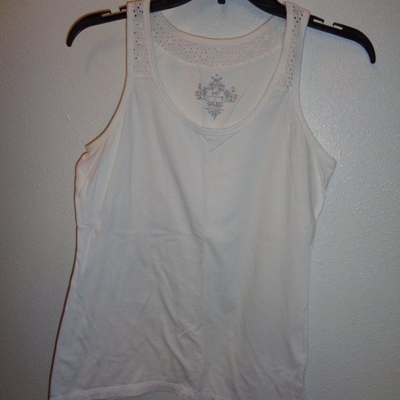 SO White Tank Top Junior's Size Large - Picture 1 of 7